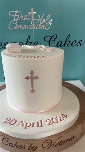 1st Holy Communion for Aimee #cakesbyvictoriani #midulster #magherafelt #belfast #cookstown #cotyrone #coantrim #firstholycommunioncake #northernirelandcakes | Cakes by Victoria NI | Facebook