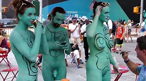 Shadows In Silence BODY PAINTING NYC Times Square 2019 - YTboob