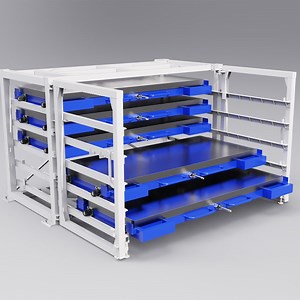 [Hot Item] 6m Vertical Plate Storage Solution, Industrial Metal Rack with Pull-out Drawers