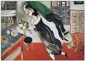 Amazon.com: Marc Chagall Canvas Wall Art - The Birthday Poster Famous Art Prints Fine Art Oil Paintings Reproduction Artwork for Bedroom Office Wall Decor No Frame (12x16in/30x40cm-1): Posters & Prints
