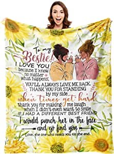 Best Friends Blanket, Bestie Gifts for Women Sister, BFF Birthday Gift, Friendship Gift Throw Blanket for Besties