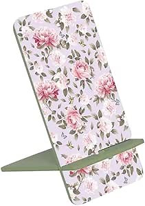Wooden Recipe Card Stand & Photo Holder| Card Display Stand |Portable & Functional |Place Card Holder-Reception Decor|Facetime Holder for Kitchen 7"x 3.5"in. Pink Peonies (Large)