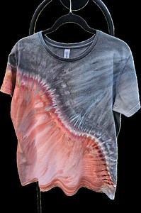 XL Women's Gray & Red Split Tie Dye Gildan T-shirt - Etsy