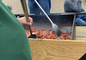 24K views · 339 reactions | Pork Cracklins made by the local fire department … | Gateway Garlic Farms | Facebook