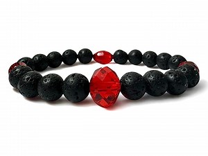 Vampire — Handcrafted Lava Stone Bracelet With Red Swarovski Crystals | Bold Energy & Grounded Passion - Etsy Canada