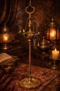 Antique Brass Multi Spout Oil Lamp, 22" Ottoman Style Table Lantern, Statement Decor - Etsy
