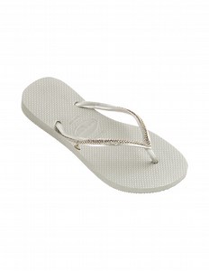 White Flip-Flops With Swarovski Crystals Slim Crystal Mesh Sw White - Brand Havaianas