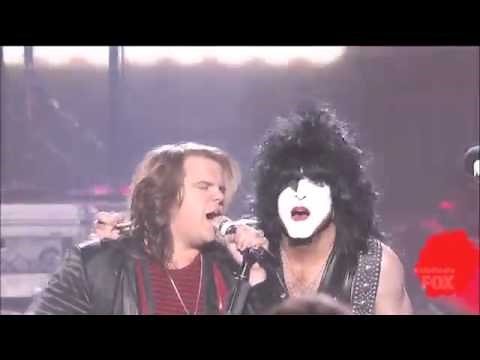 Kiss And Caleb Johnson American Idol 13 Finale 2014