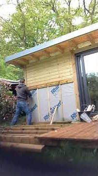 My garden room shiplap timber cladding cutting and fixing