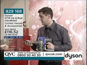 Dyson DC16 Car & Boat Hand Held Vacuum Cleaner Being Demonstrated on QVC UK