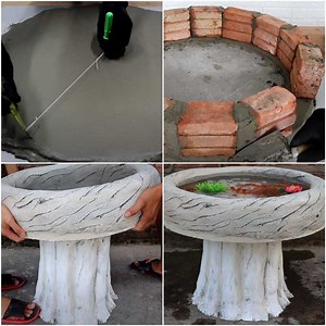 Stump, cement, and fish tank! | MetDaan DIY
