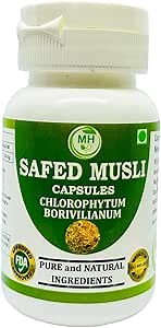 Safed Musli Capsules – 500 mg | 60 Veg Capsules | Chlorophytum Borivilianum Extract | Pure & Natural Ayurvedic Herbal Supplement for Men & Women