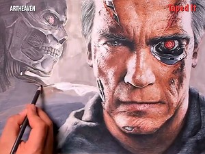 1.7K views · 47 reactions | Incredibly detailed drawing of the Terminator!  Credit: www.youtube.com/channel/UC9zhSKJd7d89sjjObuXJ1kg/ | Taped It | Facebook
