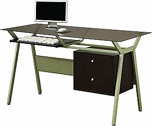 Coaster Computer Desk, Silver/Walnut