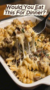 87K views · 216 reactions | Cheesy Ground Beef Alfredo Rotini Cream...