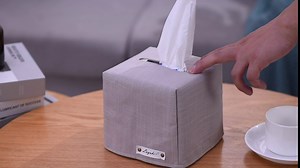 Tissue Box Cover, Square Tissue Holder, Facial Tissue Box Cover, Stylish, Light Beige, Cotton Fabric, with Bottom Belt, Decorative for Bathroom/Home/Office/Car