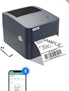 vretti Bluetooth Thermal Shipping Label Printer - Wireless 4x6 Shipping Label Printer for Shipping Packages Support Android iPhone and Windows Thermal Printer for Amazon Ebay Etsy USPS