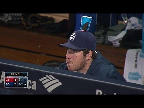 Padres' dugout HOODWINK Jedd Gyorko with cup-on-the-hat prank