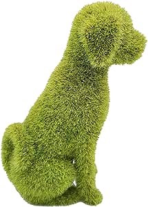 Cute Outdoor Decorations for Garden - Green Garden Sculptures & Statues, Flocking Puppy Lawn Ornaments