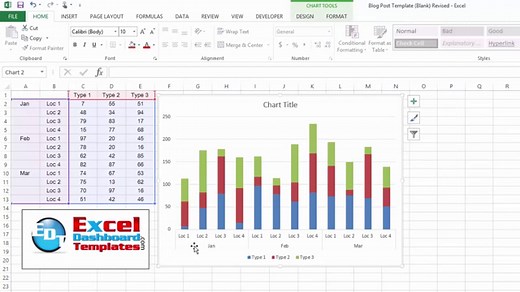 How-to Graph Three Sets of Data Criteria in an Excel Clustered Column Chart | Excel Dashboard Templates