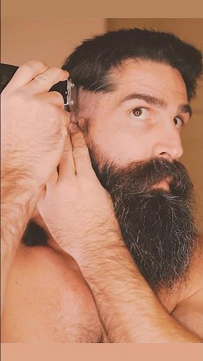 Full Beard & Long Hair… to Completely Shaved 😳 #beard