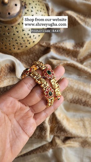 Beautiful Elephant Flower bangles 😍 Code: BA41 Shop from our website - www.shreeyugha.com Link in bio ✨️/ DM for link . #bangles #kadabangles #banglescollection #jewellery | Shreeyugha creations