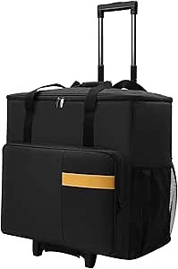 Buwico Desktop Computer Carrying Case, Computer Tower Travel Case with wheels and Drawbar, Suitcase for Pc and Monitors (27in)