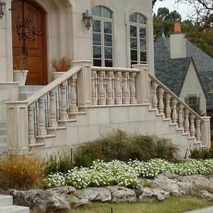 [Hot Item] French Staircase Column Natural Stone Baluster Railing White Marble Balustrades Handrail Factory Custom
