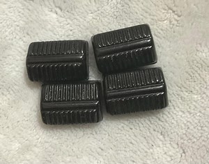Four Rectangular Black Celluloid Vintage Buttons, Raised. Geometric Design. - Etsy