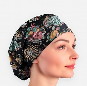 Floral Anatomy Scrub Cap: Women's Nurse Surgical Hat - Etsy