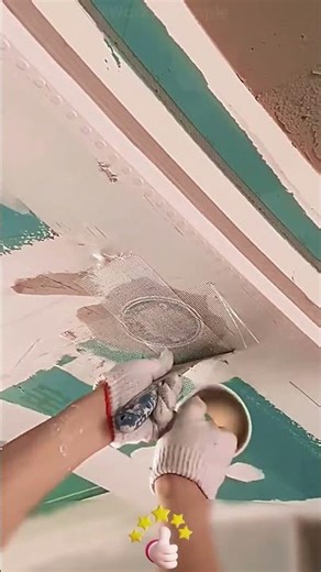 Ceiling lamp hole filling techniques 💡🧱 #shorts