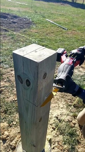 Notching 6x6 posts with the Milwaukee Super Sawzall! #diy #deckconstruction