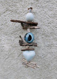 Ceramic Wind Chime With Wood - Etsy
