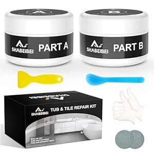 Fiberglass Tub Repair Kit,200g 7oz Porcelain Sink,Fiberglass Shower and Acrylic Bathtub Repair Kit White,Porcelain Repair Kit White,Quick to Fix Cracks,Chips,Dents,Holes on Bath Tub&Toilet