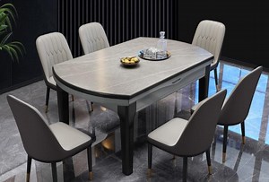 [Hot Item] Modern Arc-Shaped Retractable Dining Table