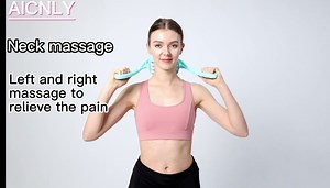 AICNLY Neck Massager, Handheld Deep Tissue Massage Stick Tool for Muscle Pain Relief, New Rotatable Design - Suitable for Neck, Hands, Legs, Relaxation, Light Weight & Portable