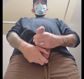 Public Restroom stall jerk-off