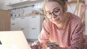 Happy Woman Compact Computer Bank Card Stock Footage Video (100% Royalty-free) 1025873567 | Shutterstock