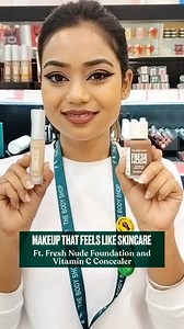 The key to any good makeup look, is a foundation that looks natural and a concealer that hides your blemishes. Perfect every makeup look with our Fresh Nude Foundation and Vitamin C Concealer, this lightweight duo keeps you hydrated, gives you a fresh-faced glow and makes sure your makeup does not look cakey or heavy. 🥰Fresh Nude Foundation 🥰Vitamin C Concealer ​ Shop via #linkinbio, in-store, call on 91-7042004412​ #TheBodyShopIndia #TBSIndia #EOSS #TheBodyShop #VeganBeauty #WorldVeganMonth #