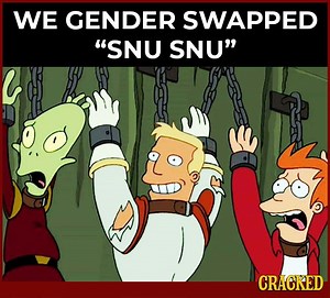How much would Futurama's Snu Snu episode really change if we gender swapped most of the main characters? Would it actually change or do we just THINK it would because of inherent gender role biases? Ali Gordon investigates. | Cracked.com