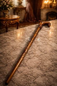 Hand Carved Wooden Walking Cane, Victorian Gentleman Style - Etsy
