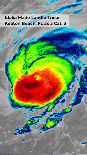 Hurricane Idalia made landfall near Keaton Beach, FL 🌀 #hurricane #idalia #hurricaneidalia #florida #tropics #hurricaneseason #science #weather #foryou #content #reels #storms #wind #stormsurge #flooding #southeast #georgia #southcarolina #northcarolina #explore #beach #coast #atlantic | Meteorologist Cruz Medina