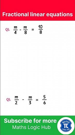 Fractions Linear Equations Solution #education