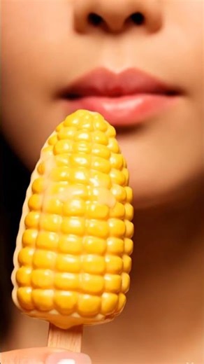Corn Ice Cream Eating ASMR | #satisfying
