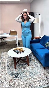 Baby blue two-piece outfit, fresh and polished style 💙✨ #OfficeChic #Outfit