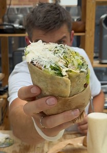 Max-Loaded Chicken, Bacon, Steak & Lobster Caesar Wrap