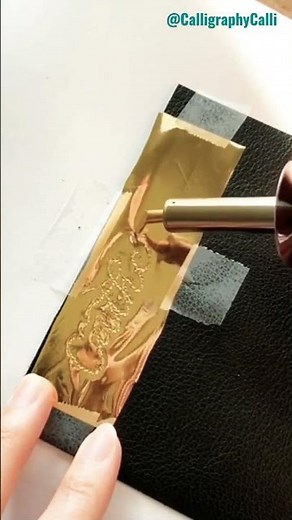 Calligraphy on leather using hot foil✍🏻🤩