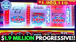 I Want the $1.9 Million on Wheel of Fortune Slot Machine Triple Red Hot Sevens #progressive #slots #casino #wheeloffortune #slot | Call Attendant Slots