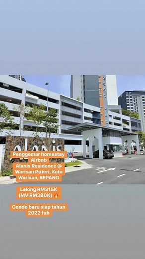 Penggemar homestay Airbnb Alanis Residence @ Warisan Puteri, Kota Warisan, SEPANG Lelong RM315K (MV RM380K) 🔥 Condo baru siap tahun 2022 fuh 📢📢 𝐏𝐫𝐨𝐦𝐨𝐭𝐢𝐨𝐧 𝐌𝐄𝐑𝐃𝐄𝐊𝐀 🇲🇾 ~ 𝐃𝐞𝐩𝐨𝐬𝐢𝐭 𝟓% 𝐨𝐧𝐥𝐲 ‼️ 📆 𝐋𝐞𝐥𝐨𝐧𝐠 𝐃𝐚𝐭𝐞 : 𝟏𝟖/𝟗/𝟐𝟎𝟐𝟑 ✈️✈️ 𝗡𝗲𝗮𝗿 𝗞𝗟𝗜𝗔 🔥🔥 𝗛𝗢𝗧 𝗣𝗢𝗜𝗡𝗧 𝗔𝗶𝗿𝗕𝗻𝗕 𝗳𝗼𝗿 𝘁𝗿𝗮𝘃𝗲𝗹𝗲𝗿𝘀 𝘁𝗼 𝘀𝘁𝗮𝘆 𝗶𝗻 𝗳𝗼𝗿 𝘁𝗿𝗮𝗻𝘀𝗶𝘁 📌 𝐀𝐥𝐚𝐧𝐢𝐬 𝐑𝐞𝐬𝐢𝐝𝐞𝐧𝐜𝐞 @ 𝐖𝐚𝐫𝐢𝐬𝐚𝐧 𝐏𝐮𝐭𝐞𝐫𝐢, 𝐊𝐨𝐭𝐚 𝐖𝐚𝐫𝐢𝐬𝐚𝐧, 𝐒𝐄𝐏𝐀𝐍𝐆. ✅ 𝐒𝐢