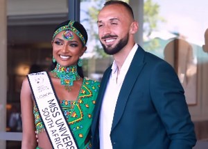 Former Kaizer Chiefs star attends girlfriend, Miss Universe SA Bryoni Govender's farewell